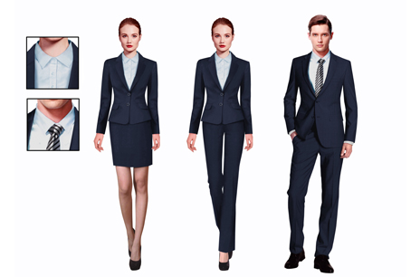 企業(yè)高管經(jīng)理藏藍色工服定做